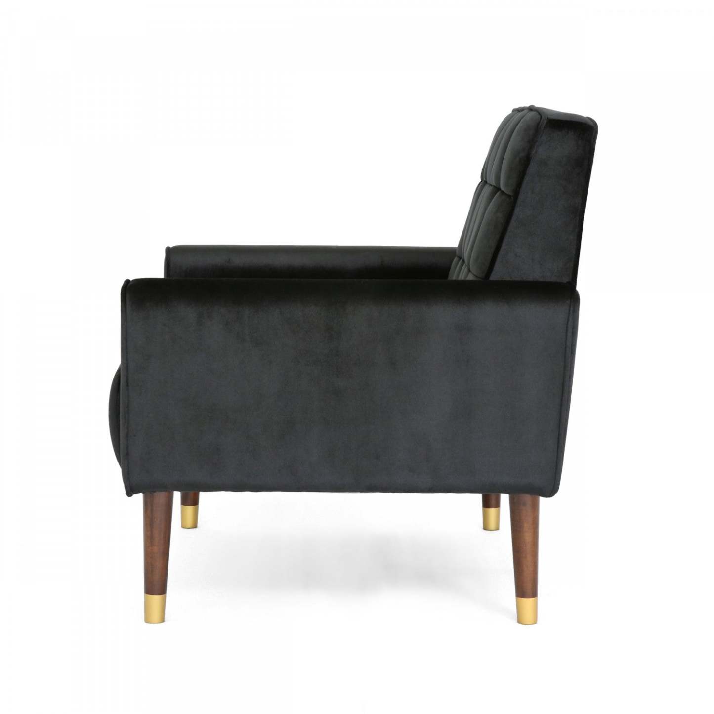 Fauteuil d'appoint moderne Lucas avec dossier capitonné, revêtement en polyester, fauteuil d'appoint noir | Lucas Fauteuil D'appoint Moderne Avec Dossier Capitonne, Revetement En Polyester, Noir