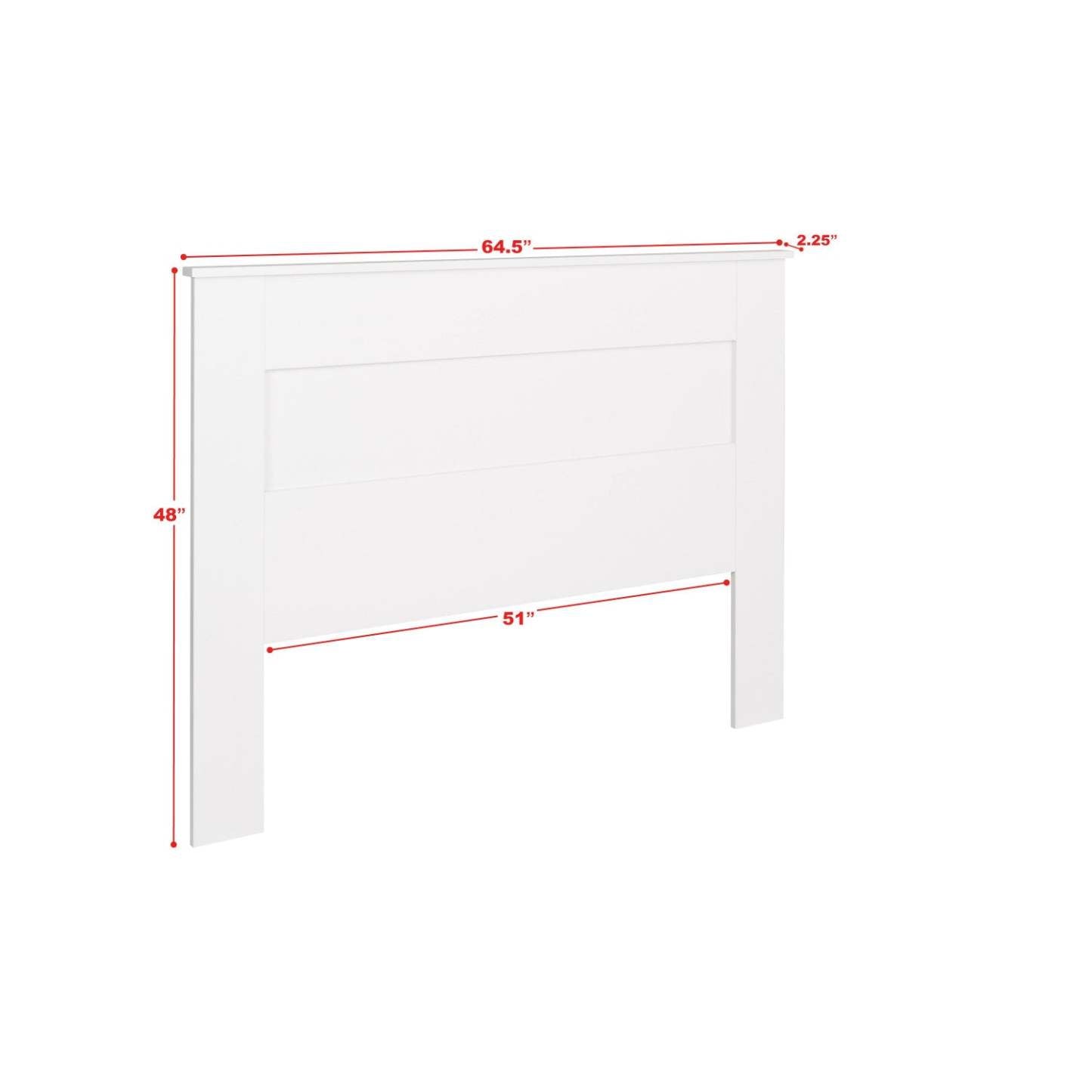 Queen Flat Panel Headboard - White|Tête de lit à panneau plat pour grand lit - blanche