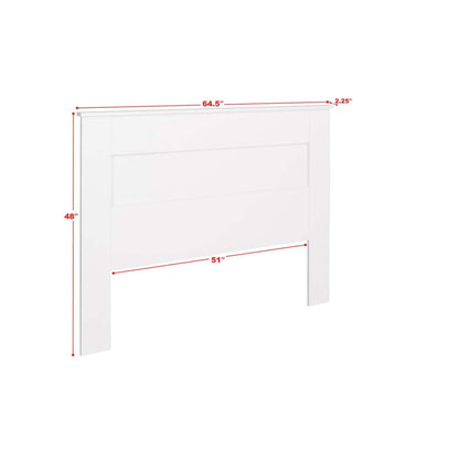 Queen Flat Panel Headboard - White|Tête de lit à panneau plat pour grand lit - blanche