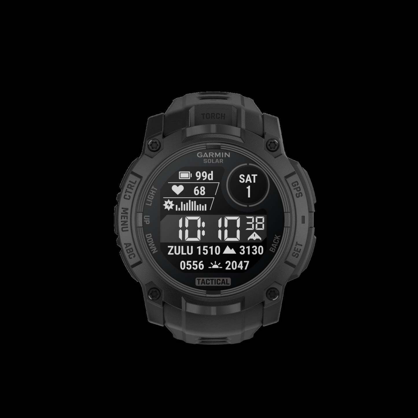 Garmin Instinct 3 50mm - Solaire Tactique, Noir, Gps, Lampe de Poche Led, Mil-std-810, Batterie Illimitée