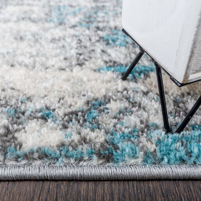 Tapis Roma Carrera Bleu 4x6 | Tapis Roma Carrera bleue 4 x 6 | D80GWXBX