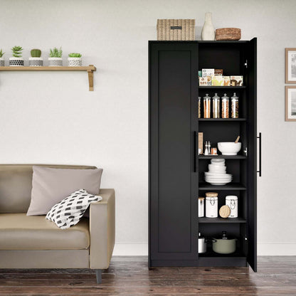 Armoire de rangement Elite Premium Home avec 5 tablettes - Noir|Armoire de rangement Elite Premium Home avec 5 tablettes - noire
