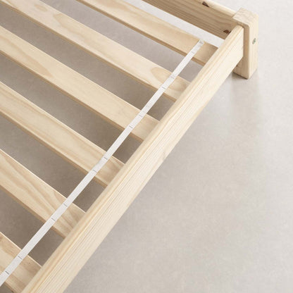 Lit simple Sweedi avec tête de lit à cadre maison - Naturel | Lit simple Sweedi avec tête de lit maison - naturel | D83GOG9Y