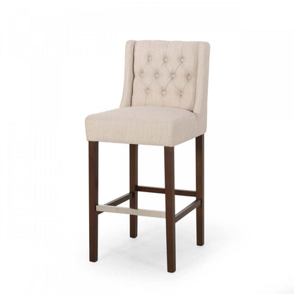 Ensemble de 2 tabourets de bar à hauteur de comptoir Bruce 30,5 avec pieds en métal et revêtement en tissu - Beige | Ensemble De 2 Tabourets De Bar Bruce De 30,5 Po – Hauteur Comptoir – Pattes En Métal Et Tissu Rembourre - Beige