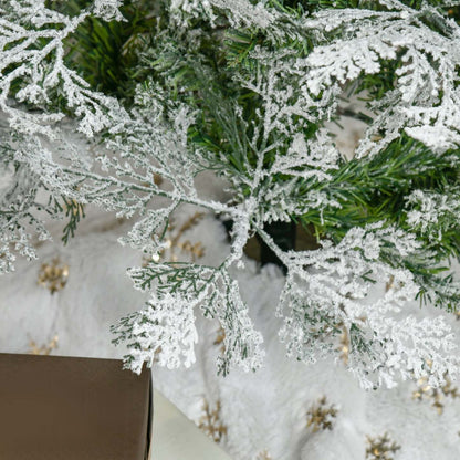 Homcom 6 pieds arbre de Noël artificiel floqué de neige cyprès | Homcom 6 pieds d'arbre de Noël Artificiel Floconné De Neige