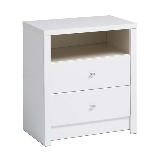 Calla Tall 2-Drawer Nightstand - Blanc|Table de nuit haute Calla à 2 tiroirs - blanche