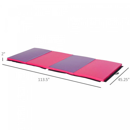 Soozier 4'x10'x2'' Tapis de gymnastique pliant, tapis d'exercice avec poignées de transport pour le yoga, MMA | Soozier B1-0065new Tapis d'exercice de gymnastique panneau pliant yoga fitness équipement d'aérobic