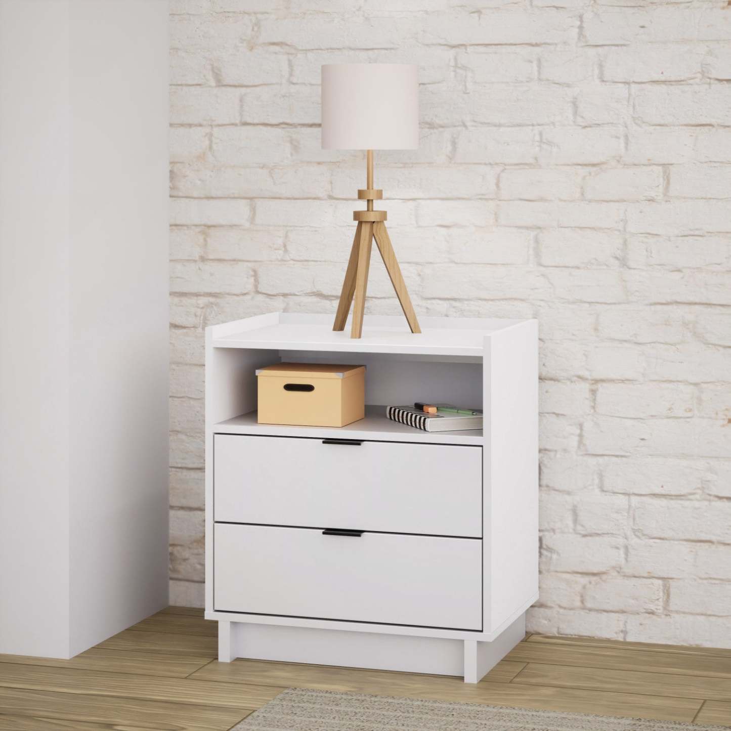 Prepac Simply Modern 23.75 2-Drawer Nightstand - White|Table de nuit Simply Modern de Prepac de 23,75 po à 2 tiroirs - blanche