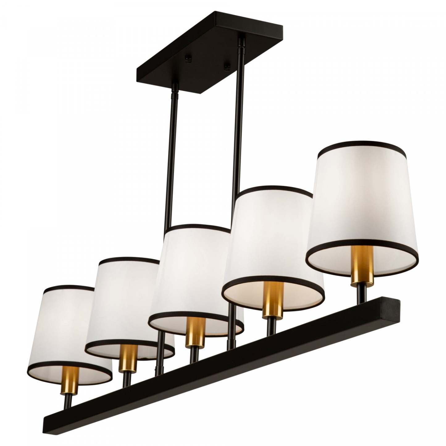 Plafonnier Coco 5 Lumières Noir Or|Luminaire suspendu Coco noir et doré à 5 ampoules|D06H7ZEG