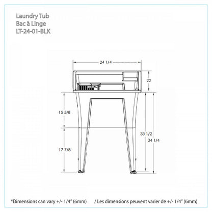 Palary Laundry Tub Accent Cabinet - Black|Armoire d'appoint Palary avec cuve pour la buanderie - noire