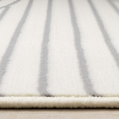 Tapis d'intérieur Forte White Grey Curved Arches - 5'3 x 7'5|Carpette Forte blanche et grise à motif d'arches courbées pour l'intérieur - 5 pi 3 po x 7 pi 5 po