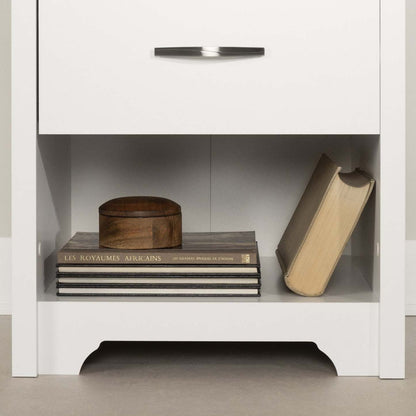 Table de nuit Fusion à 1 tiroir - Blanc pur | Fusion Table de Chevet 1 Tiroir - Blanc solide | D83GTPEG