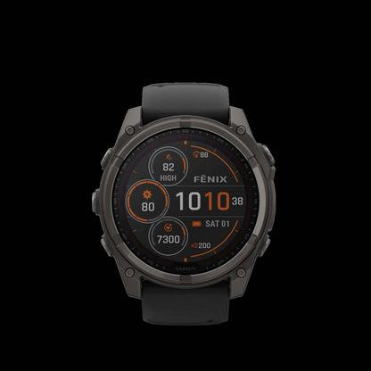 Garmin Fēnix 8 Solar Sapphire Smartwatch 51mm - Gps, Compas, Gyroscope Et Altimètre Barométrique | Montre Connectée Garmin Fēnix 8 Solar Sapphire 51mm - Gps, Boussole, Gyroscope Et Altimètre Barométrique