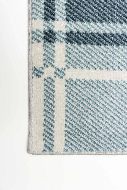 Tapis Roma bleu lavable en machine - 2'6 x 8'0|Carpette Roma bleue lavable à la machine - 2 pi 6 po x 8 pi 0 po|D86FACQ1