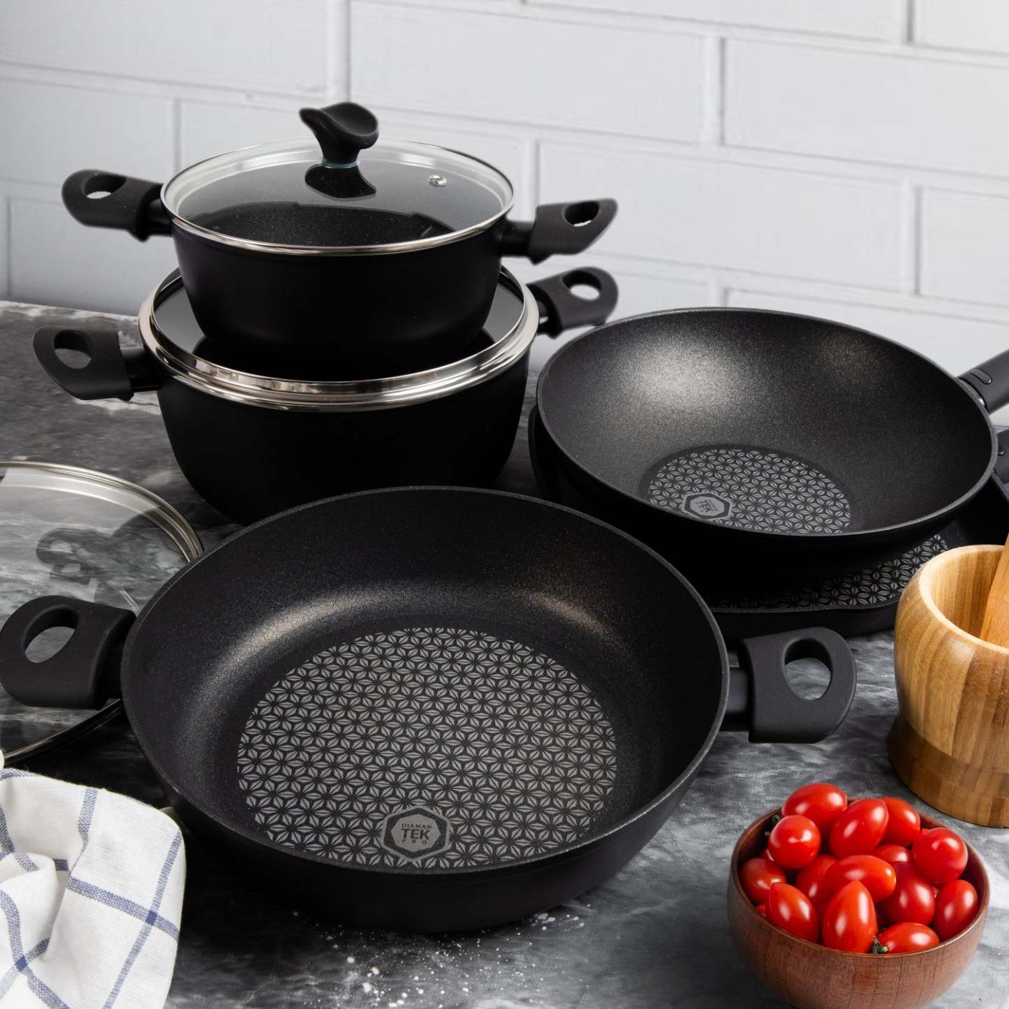 Arimi Diamante Batterie De Cuisine Italienne - 12 Pièces | Batterie de cuisine italienne Arimi Diamante, 12 pièces