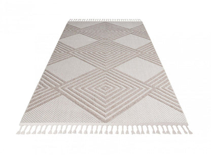 Tapis intérieur/extérieur blanc Athena - 5,3 X 7,6 | Tapis Blanc D'intérieur/Extérieur Athena - 5.3 X 7.6