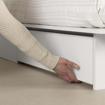 Lit plateforme Step One avec tiroirs - Blanc pur | Step One Lit Plateforme avec tiroirs - Blanc solide