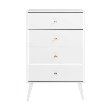 Milo Tall 4-Drawer Chest - Blanc|Commode verticale haute Milo à 4 tiroirs - blanche