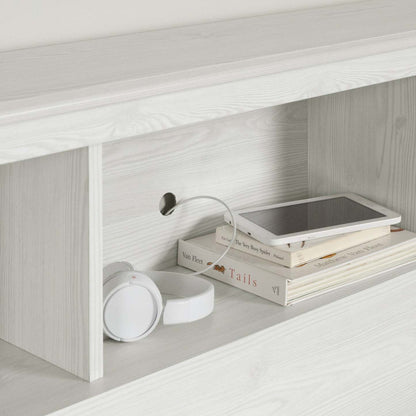 Tête de lit bibliothèque avec rangement Summer Twin Breeze - Pin blanc|Tête de lit bibliothèque Summer Breeze avec rangement - pin blanc