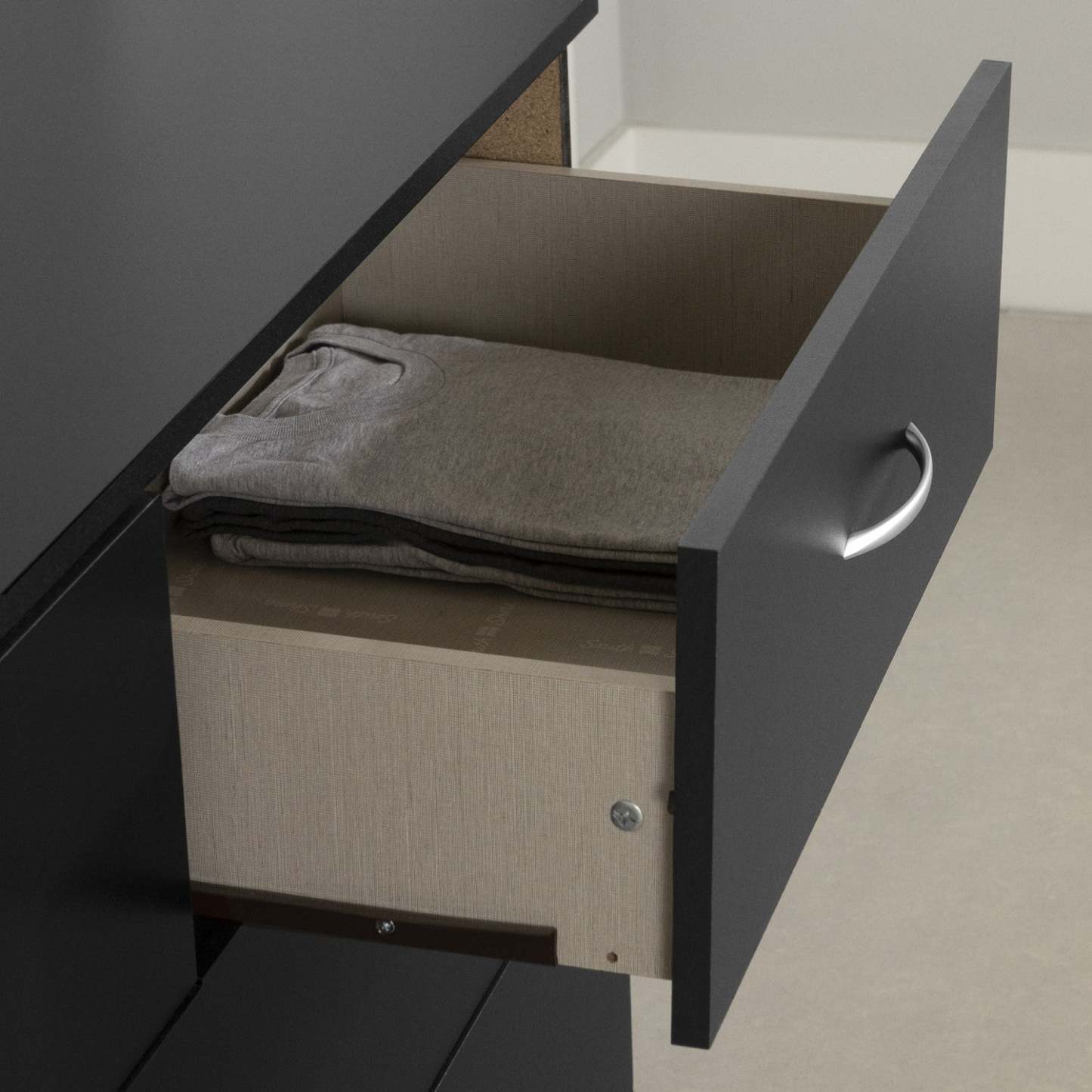 Commode 6 tiroirs Step One - Noir pur | Commode 6 tiroirs Step One - Noir uni