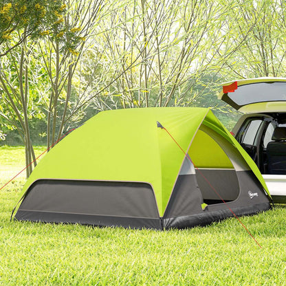 Outsunny Tente de camping pop-up 3-4 personnes, tente dôme imperméable