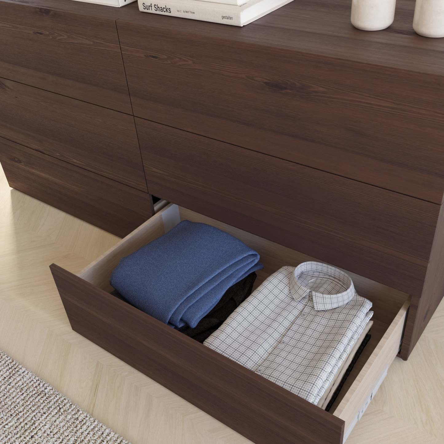 Nordika James 6-Drawer Dresser - Truffe|Commode James Nordika Nexera à 6 tiroirs - truffe