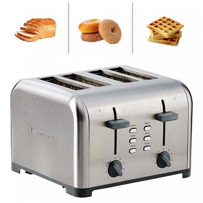 Grille-pain Kenmore à 4 tranches avec deux panneaux de commande, acier inoxydable - KKTSDC4SS