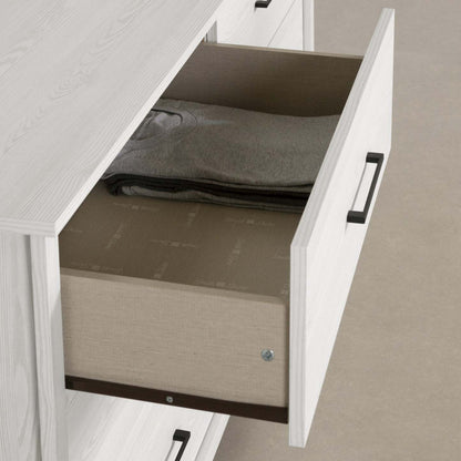 Commode Fernley 6 tiroirs - Pin blanc|Commode Fernley à 6 tiroirs - pin blanc