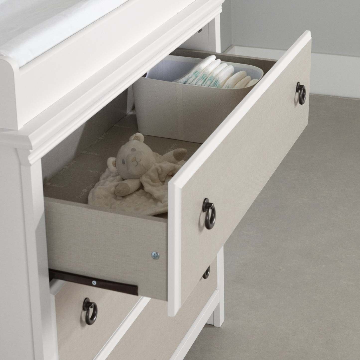 Table à langer Cotton Candy - Blanc Beige|Table à langer Cotton Candy - blanche et beige