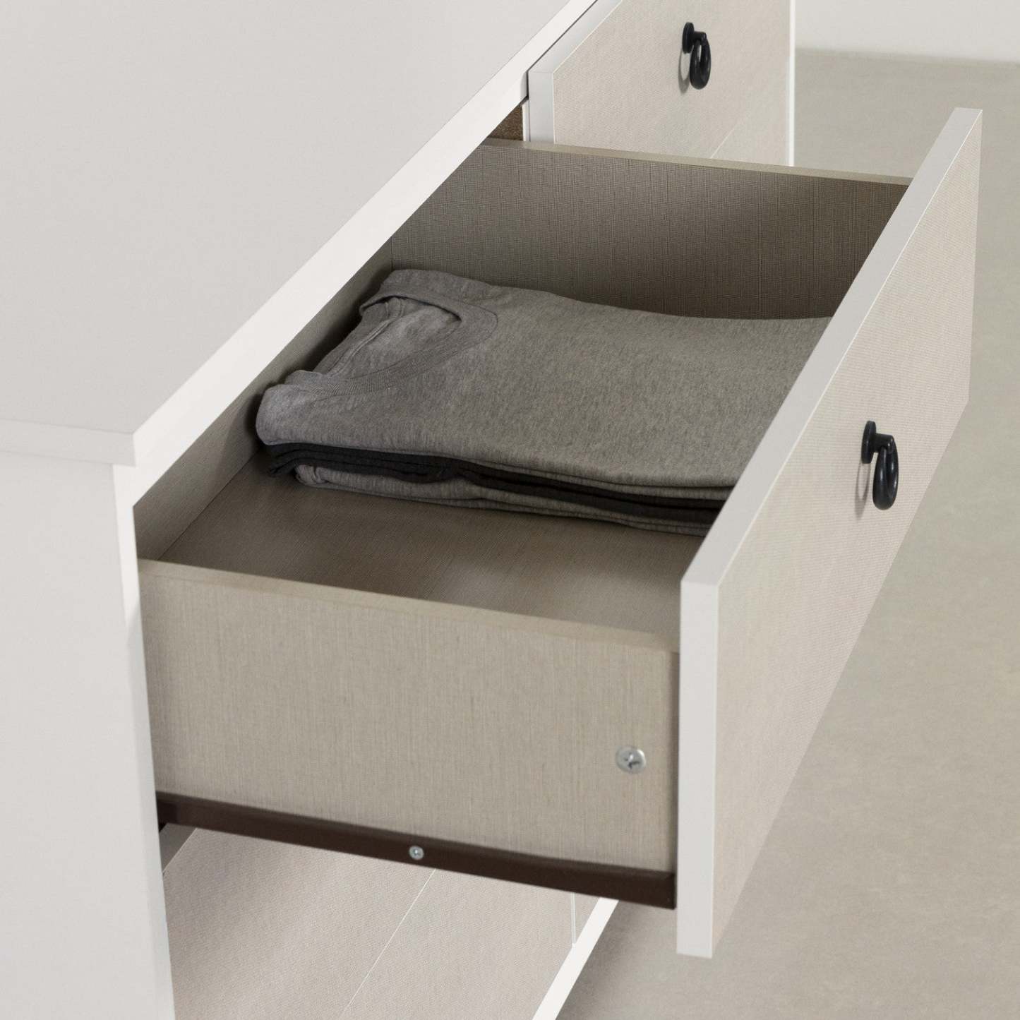 Commode Plenny 6 tiroirs - Blanc Beige|Commode Plenny à 6 tiroirs - blanche et beige