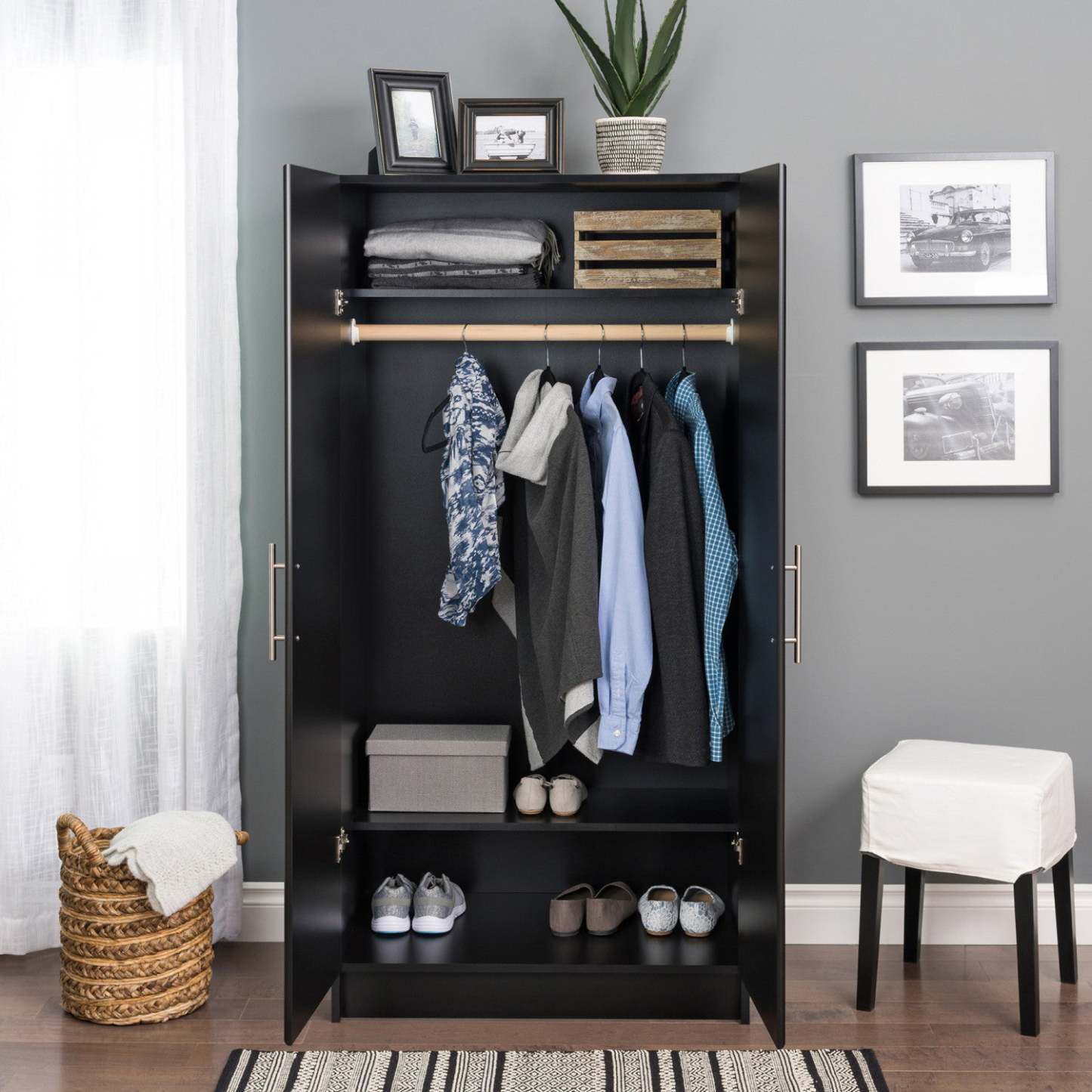 Armoire-penderie Elite 32 - Noir|Armoire-penderie Elite de 32 po - noire