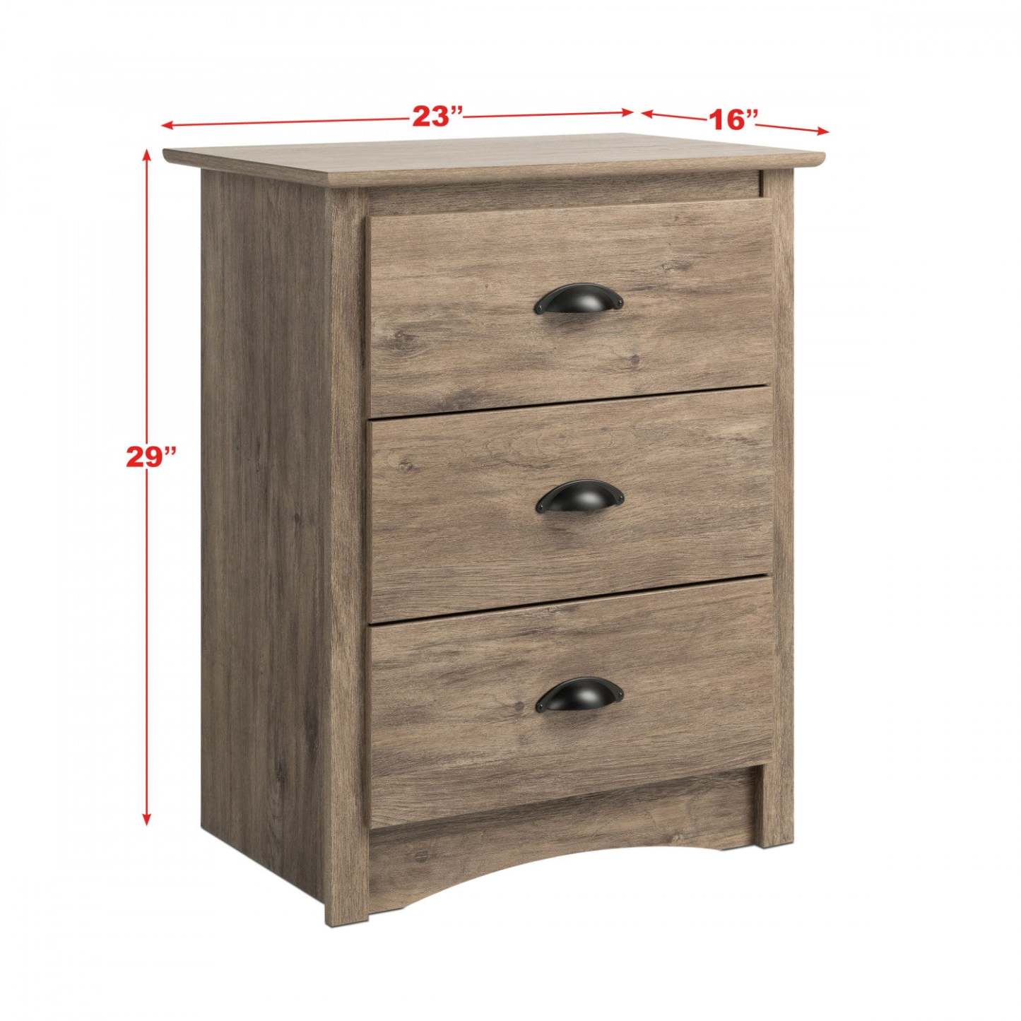 Salt Spring 3-Drawer Tall Nightstand - Drifted Grey|Table de nuit haute Salt Spring à 3 tiroirs - gris délavé