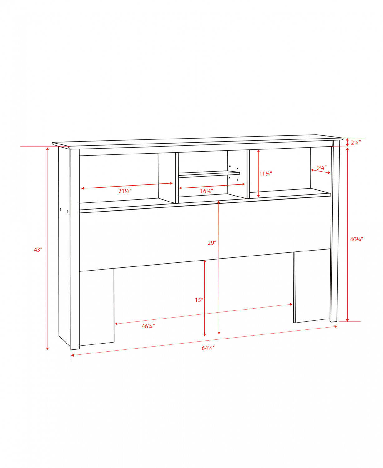 Tête de lit bibliothèque double/grand lit - Espresso|Tête de lit bibliothèque pour lit double et grand lit - espresso