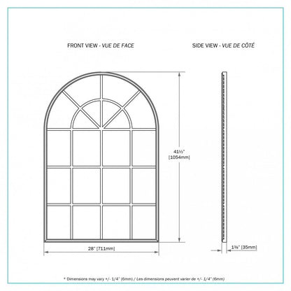 Mella Black 41.5 Miroir|Miroir Mella de 41,5 po noir