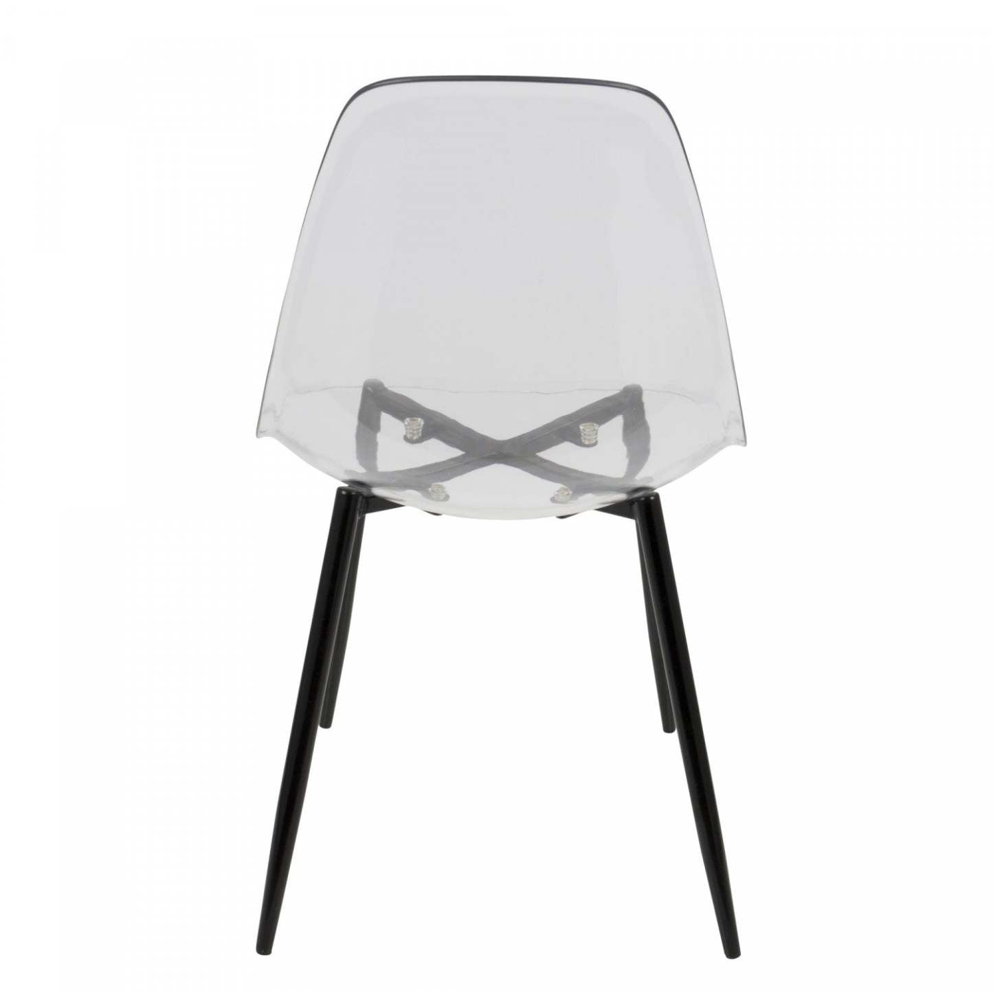 LumiSource Clara Black Clear Mid-Century Modern Dining Accent Chair - Ensemble de 2|Chaise d'appoint de salle à manger moderne du milieu du 20e siècle Clara transparente et noire - ensemble de 2