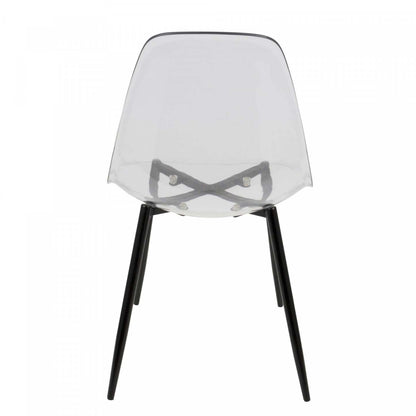 LumiSource Clara Black Clear Mid-Century Modern Dining Accent Chair - Ensemble de 2|Chaise d'appoint de salle à manger moderne du milieu du 20e siècle Clara transparente et noire - ensemble de 2