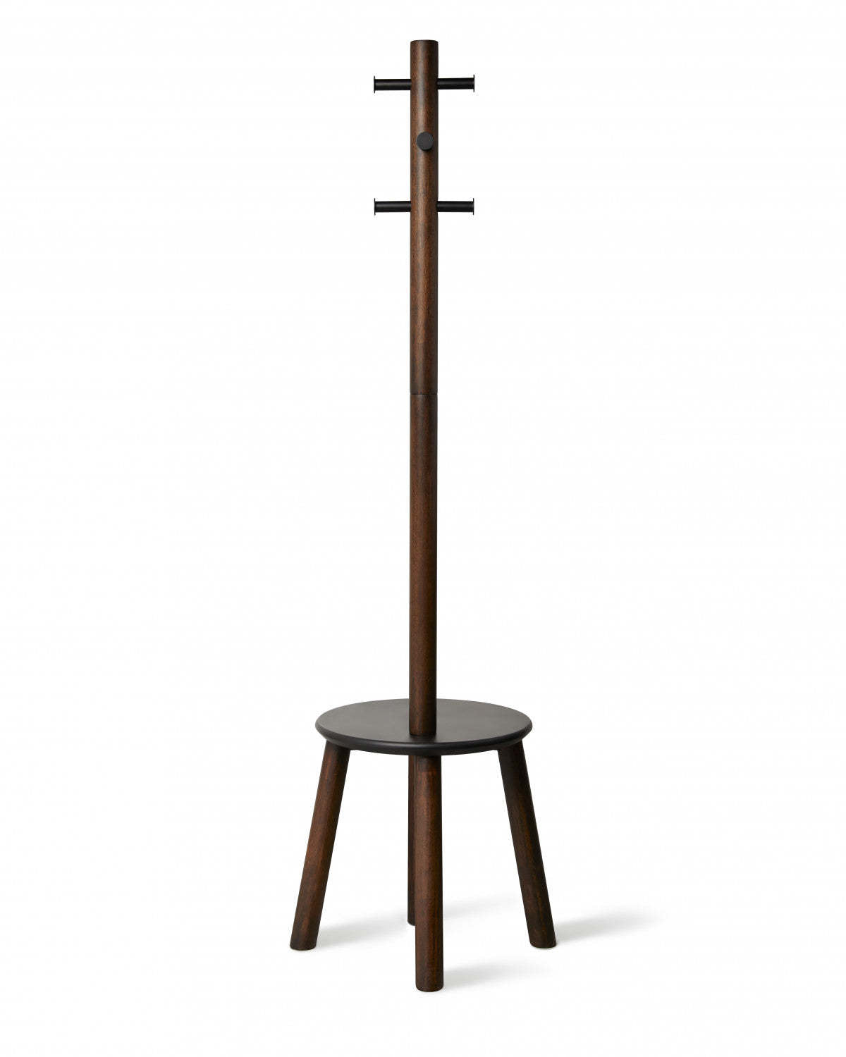 Tabouret et porte-manteaux Umbra Modern Wood Pillar - Noir et noyer|Portemanteau et tabourets modernes Pillar de Umbra en bois - noirs et noyer