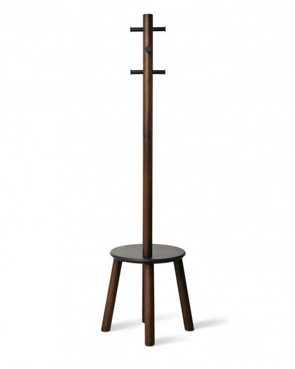 Tabouret et porte-manteaux Umbra Modern Wood Pillar - Noir et noyer|Portemanteau et tabourets modernes Pillar de Umbra en bois - noirs et noyer