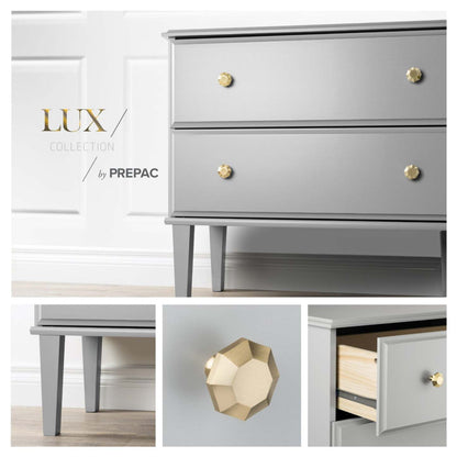 Prepac Lux 2-Drawer Nightstand - Grey|Table de nuit Lux de Prepac à 2 tiroirs - grise