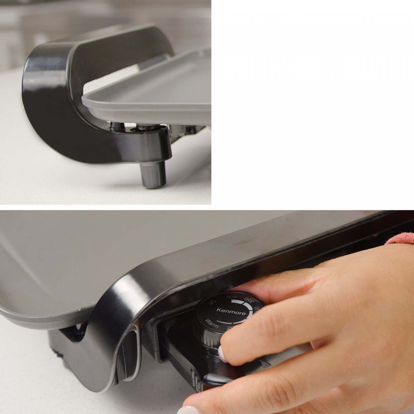 Plaque chauffante électrique antiadhésive Kenmore 10 po x 18 po, grise - KKNSEGGrey