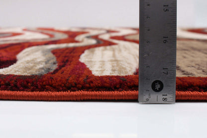 Carpette Allonah rouge - 6 pi 7 po x 9 pi 6 po