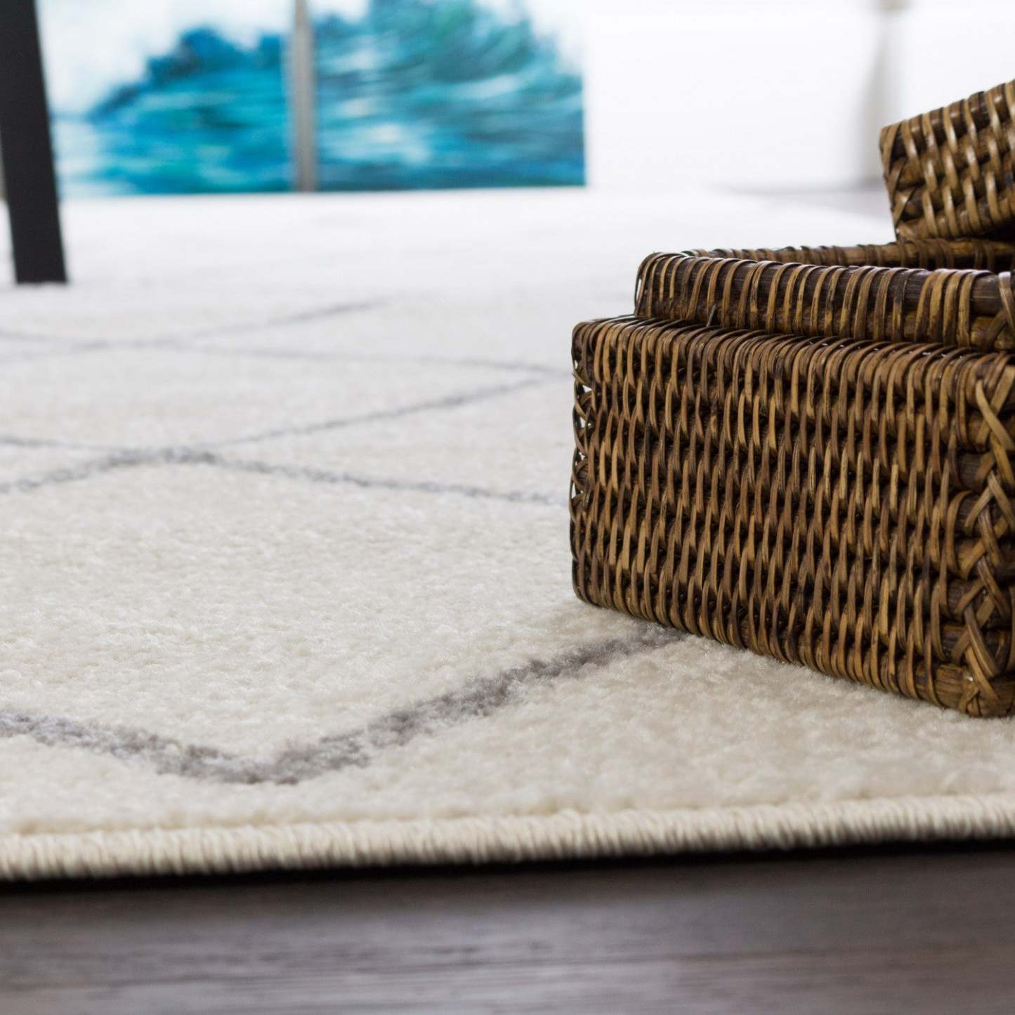 Tapis Lav Lat Basics W 3x5|Carpette Lav Basics blanche 3 x 5|D80GVS16