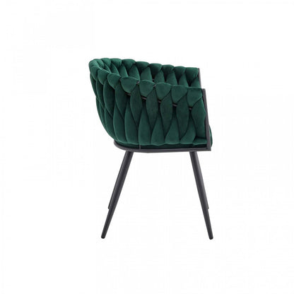 Fauteuil de salle à manger Hildy Accent, velours vert (ensemble de 2) | Chaise de salle à manger avec accoudoirs Hildy en velours vert (ensemble de 2)