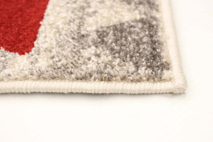 Tapis Raja ivoire-rouge - 5'3 x 7'3|Carpette Raja ivoire-rouge - 5 pi 3 po x 7 pi 3 po| D2BATPO4