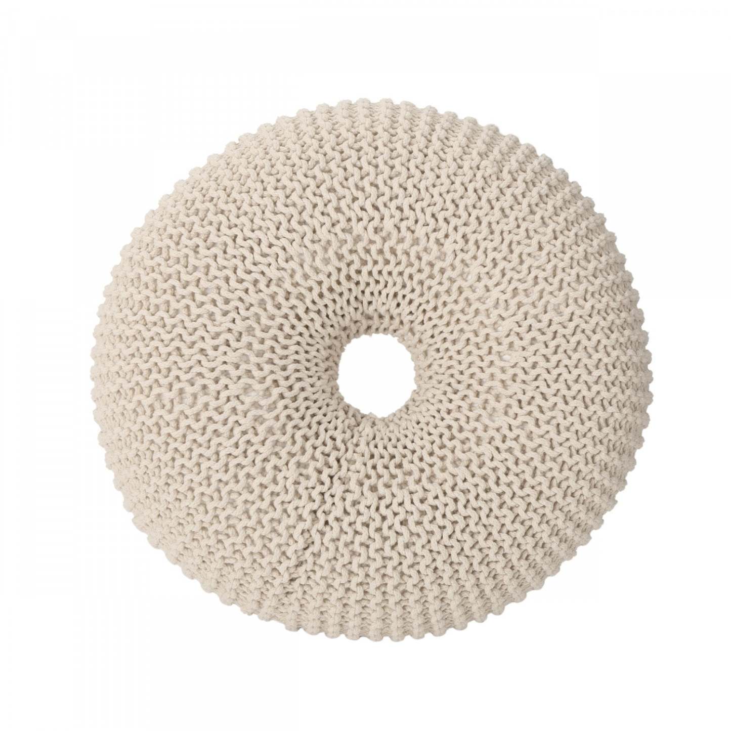 Pouf rembourré Murphy, 100 % coton - Beige | Pouf Rembourré Murphy, 100 % Coton - Beige