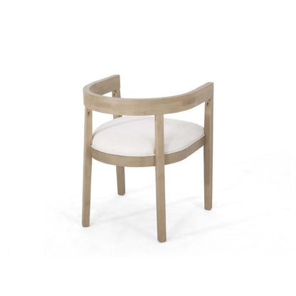 Ensemble de 2 fauteuils de salle à manger Tina avec tissu d'ameublement, style à dossier ouvert - Beige | Ensemble De 2 Fauteuils De Salle À Manger Tina Avec Revêtement En Tissu, Dossier Ouvert - Beige