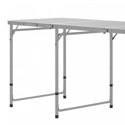 Outsunny Table de Camping et Chaises, Table de Pique-nique Pliable et 6 Tabourets