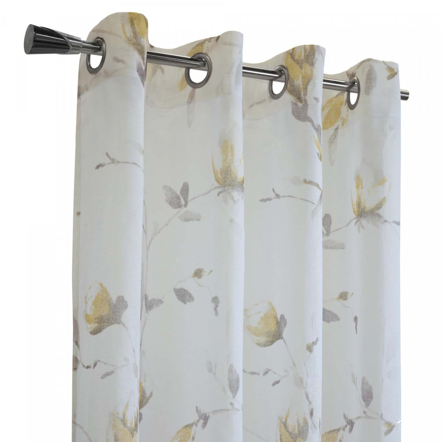 Habitat Symphony Yellow Sheer Grommet Curtain Panel - 52 x 95|Panneau de rideau transparent à œillets Symphonie jaune d'Habitat - 52 x 95