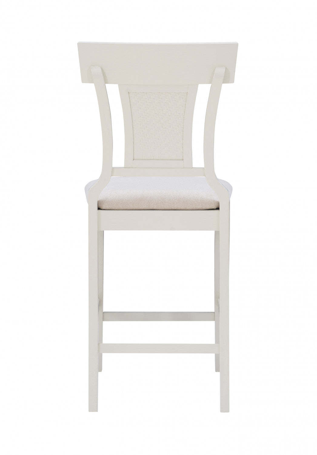 Tabouret Rylan de hauteur comptoir en tissu - blanc