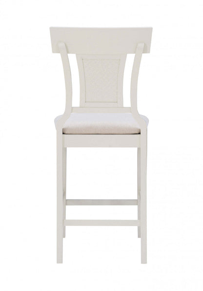 Tabouret Rylan de hauteur comptoir en tissu - blanc